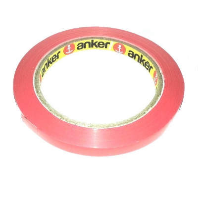 Banda PVC ANKER rosie, autoadeziva de 9mm x 66m pentru legarea (inchiderea) pungilor