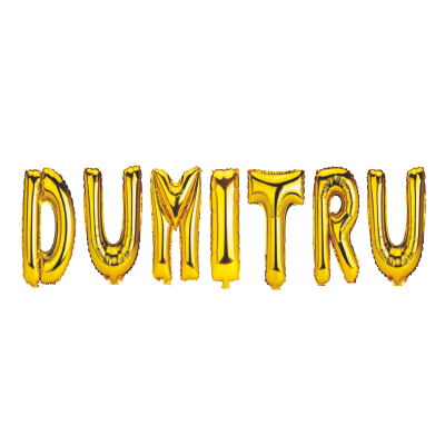 Set Baloane Litere Nume Dumitru , Auriu , 40Cm