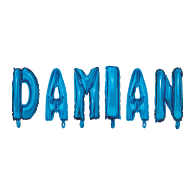 Set Baloane Numele Damian, Albastru,40Cm