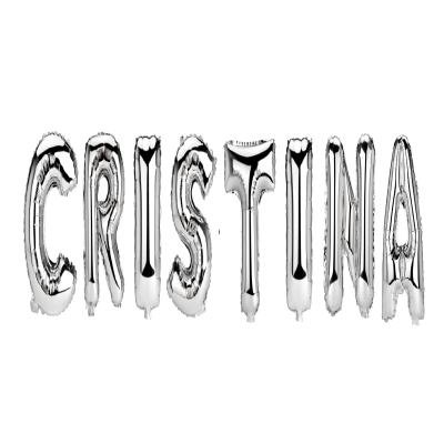 Set Baloane Litere Nume Cristina , Argintiu , 40Cm