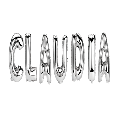 Set Baloane Litere Nume Claudia , Argintiu , 40Cm