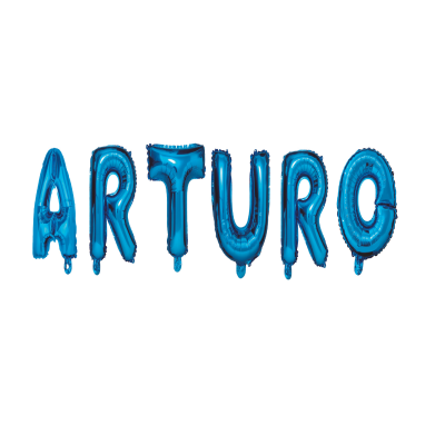 Set Baloane Numele Arturo, Albastru,40Cm