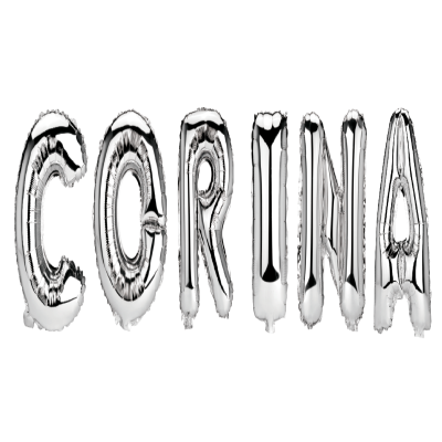 Set Baloane Litere Nume Corina , Argintiu , 40Cm