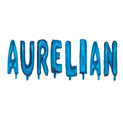 Set Baloane Numele Aurelian, Albastru,40Cm