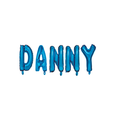 Set Baloane Numele Danny, Albastru, 40Cm