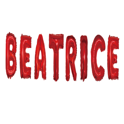 Set Baloane Litere Nume Beatrice , Rosu , 40Cm