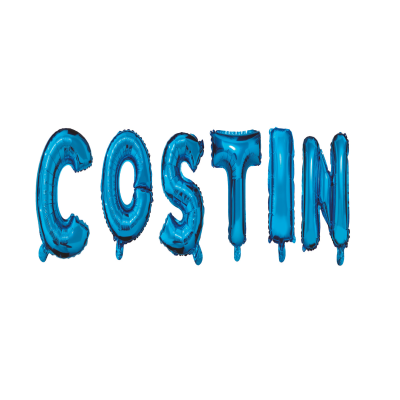 Set Baloane Numele Costin, Albastru, 40Cm
