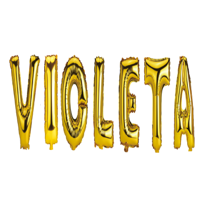 Set Baloane Litere Nume Violeta , Auriu , 40Cm