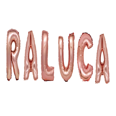 Set Baloane Litere Nume Raluca , Roz gold , 40Cm