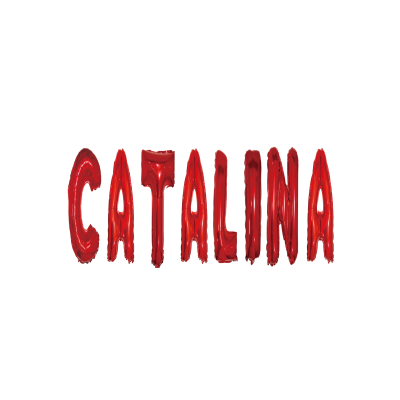 Set Baloane Litere Nume Catalina , Rosu , 40Cm