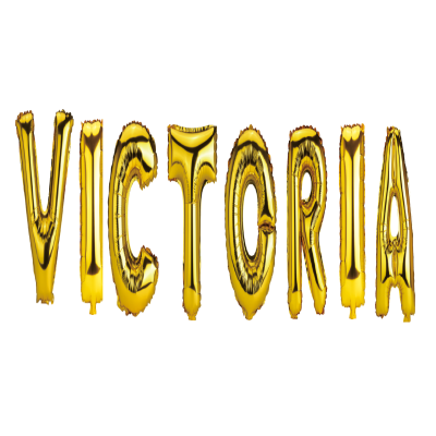 Set Baloane Litere Nume Victoria , Auriu , 40Cm