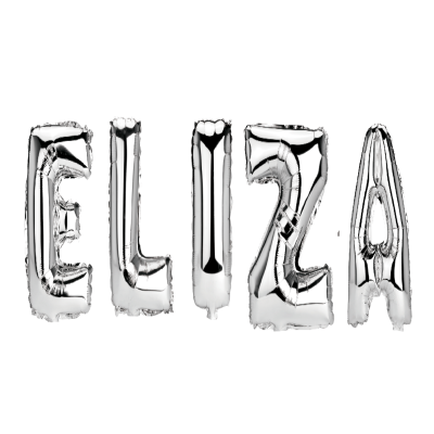 Set Baloane Litere Nume Eliza , Argintiu , 40Cm