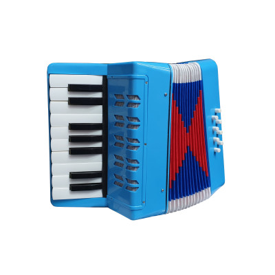 Acordeon pentru copii, 17 Clape, 8 basi, curea de umar, albastru