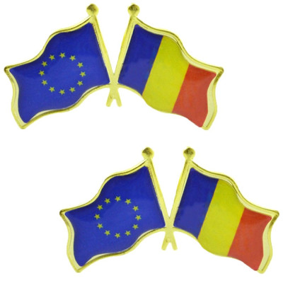 Set 12 Insigne cu Pin, Steagul Romaniei, EU Set 12 Insigne cu Pin, Steagul Romaniei, EU