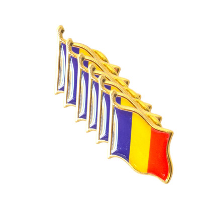 Set 6 Insigne tip drapel tricolor Romania, tip brosa cu ac, 15 mm x15 mm Set 6 Insigne tip drapel tricolor Romania, tip brosa cu ac, 15 mm x15 mm