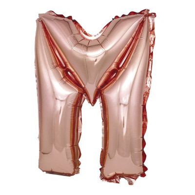 Balon din folie metalizata Rose Gold, Mirific Party, Litera M, 40 cm, Coral, roz Balon din folie metalizata Rose Gold, Mirific Party, Litera M, 40 cm, Coral, roz