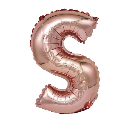 Balon din folie metalizata Rose Gold, Mirific Party, Litera S, 40 cm, Coral, roz Balon din folie metalizata Rose Gold, Mirific Party, Litera S, 40 cm, Coral, roz