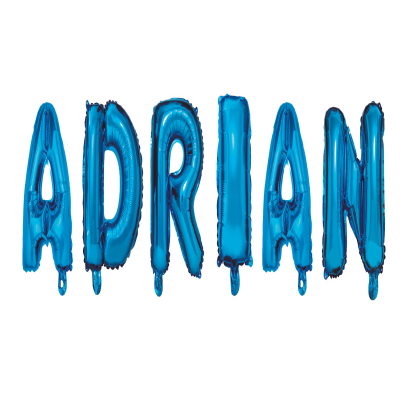Set Baloane Litere Nume Adrian, Albastru, 40 cm