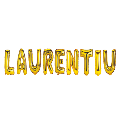 Set Baloane Litere Nume Laurentiu, Auriu, 40 cm