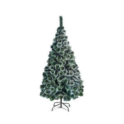 Brad Artificial pin bogat cu varfuri albe, 210 cm, suport metalic Brad Artificial pin bogat cu varfuri albe, 210 cm, suport metalic