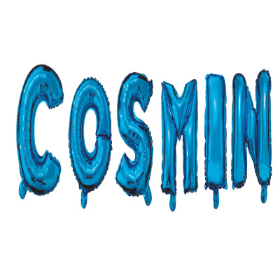 Set Baloane Litere Nume Cosmin , Albastru , 40Cm Set Baloane Litere Nume Cosmin , Albastru , 40Cm