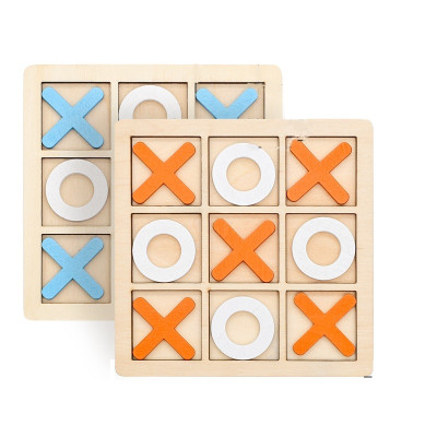 Set 2 jocuri interactive X si 0, din lemn, alb-portocaliu si alb-albastru, X & 0 Set 2 jocuri interactive X si 0, din lemn, alb-portocaliu si alb-albastru, X & 0