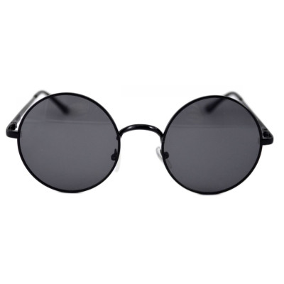 Ochelari de soare Rotunzi Retro John Lennon Negru cu Negru