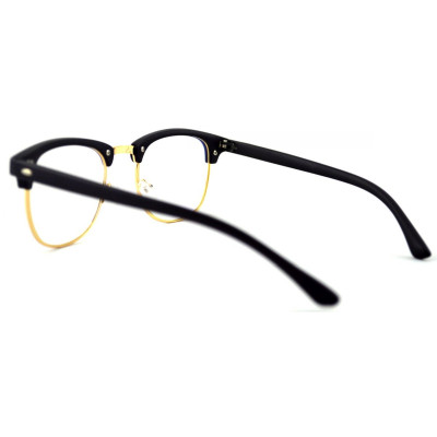 Ochelari - Rame cu lentile transparente Clubmaster Retro Negre cu Auriu Ochelari - Rame cu lentile transparente Clubmaster Retro Negre cu Auriu