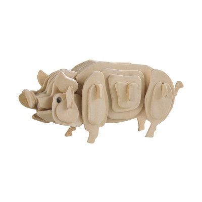 Puzzle 3D tip Porc, Lemn, 43 piese Puzzle 3D tip Porc, Lemn, 43 piese